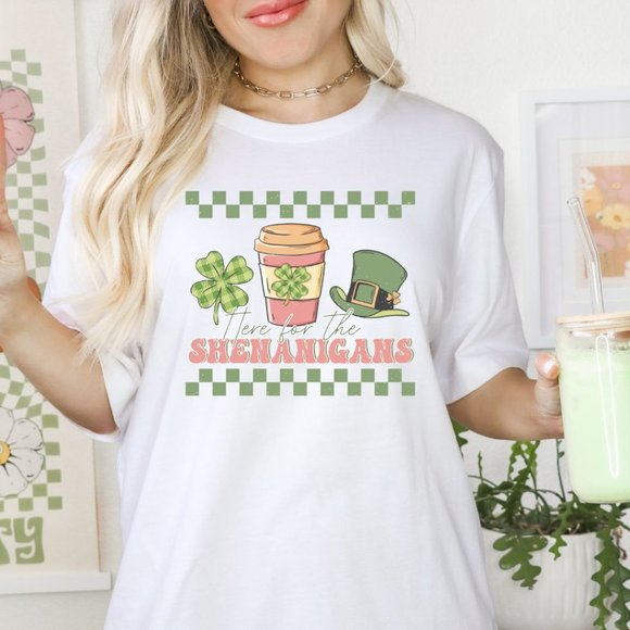 Tops - Here For The Shenanigans St Patrick's Day T-shirt St Patty's Day T-shirt